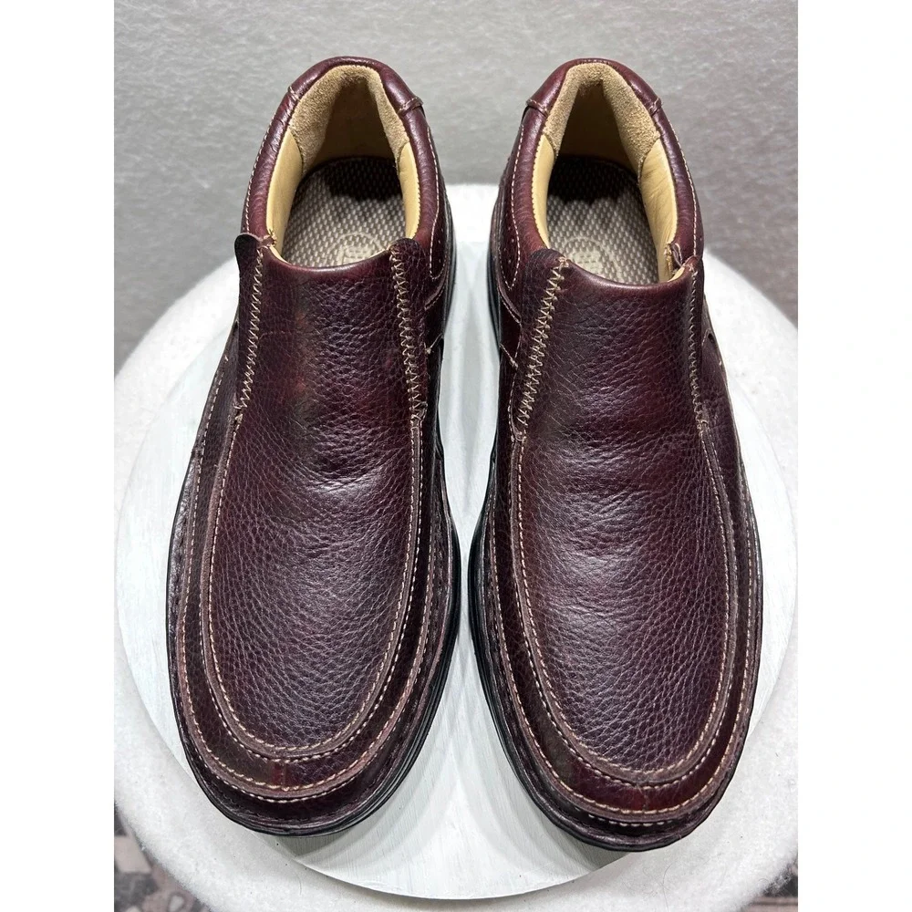 Drew Bexley II Burgundy Pebble Grain Leather Slip On Shoes Mens 9.5M 43000-60-12